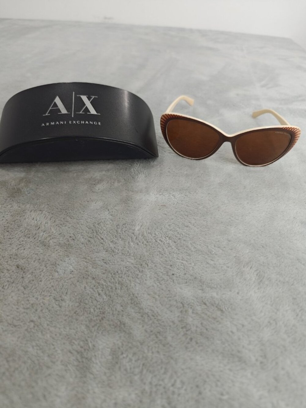 Armani Exchange Cat Eye Brown Beige AX4013 8058/73 59-16-140 Sunglasses &Case